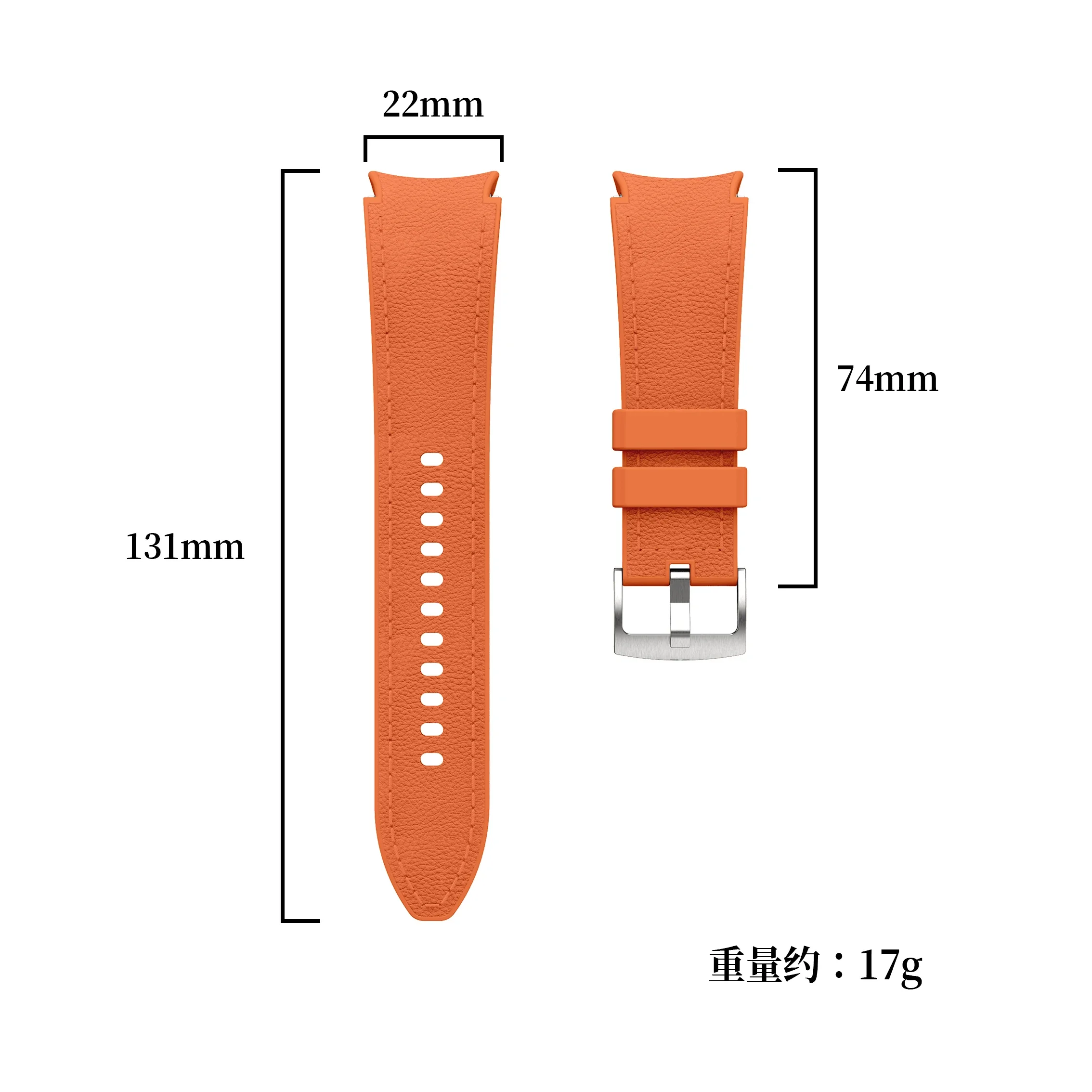 Фото Силиконовый ремешок с кожаными вставками для Samsung Galaxy Watch 6-4 Classic 43/47/42/46 мм, 5 Pro 45 мм, удобный ремешок для Watch 7 6 5 4 40/44 мм №4