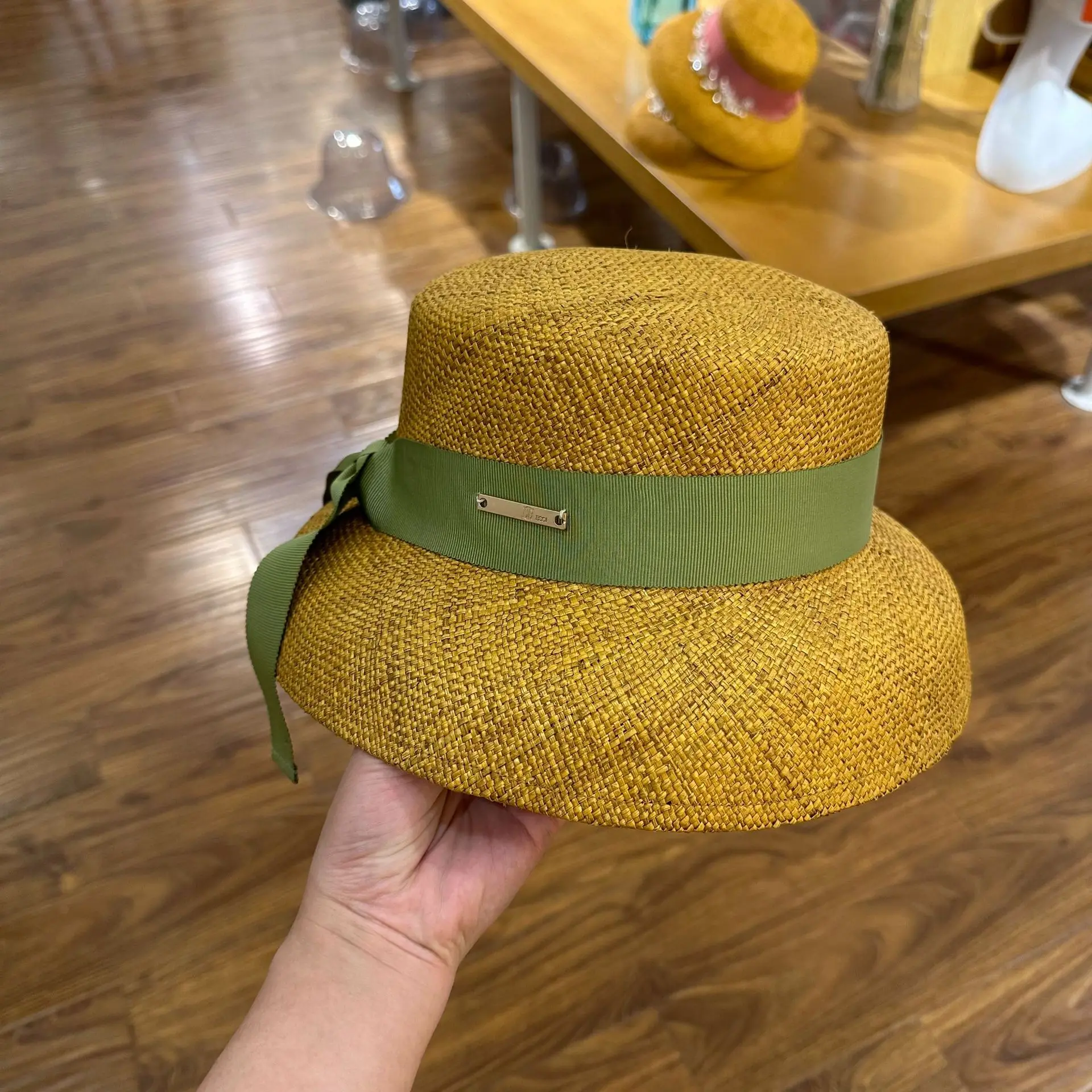 

202304-2509139 chic japan summer light breathable treasure grass solid grace lady bucket cap women fishermen hat