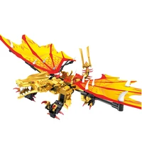 new phantom ninja golden dragon building blocks action figures assembled bricks classic movie model sets toys for children gift
