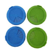 4pcs sprouting lids food grade mesh sprout cover kit seed growing germination vegetable silicone sealing ring lid for mason jar