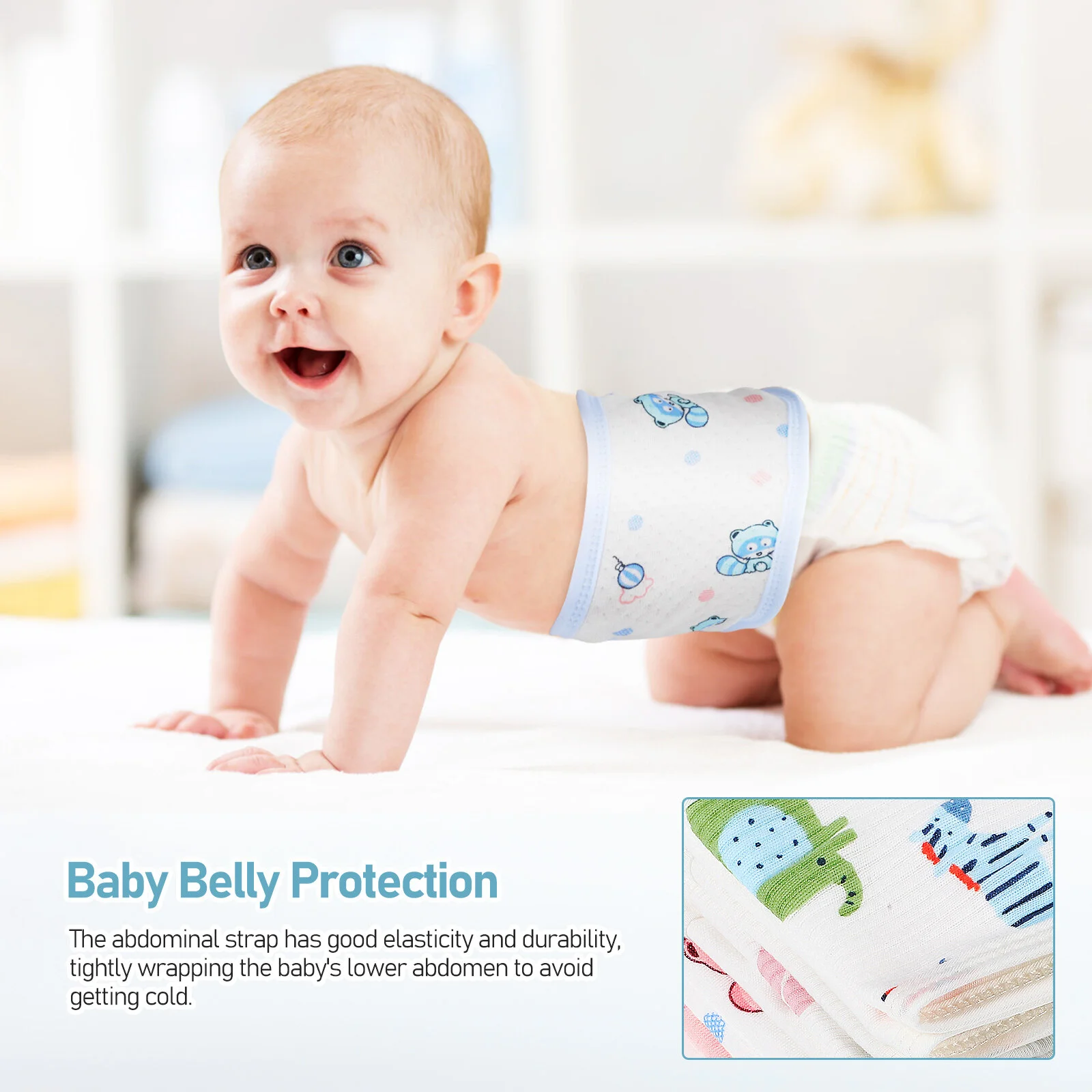 

10Pcs Infant Belly Bands Cotton Umbilical Cord Cartoon Newborn Navel Belt for Protection Abdomena