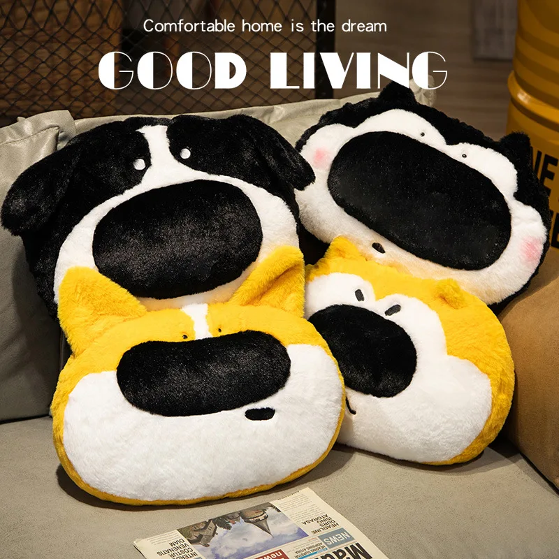 

Lovely 35/45cm Warm Hand Pillow Whimsy Giant Head Puppy Soft Cute Plush Toys Home Office Decor Sleeping Cushion Birthday Gift