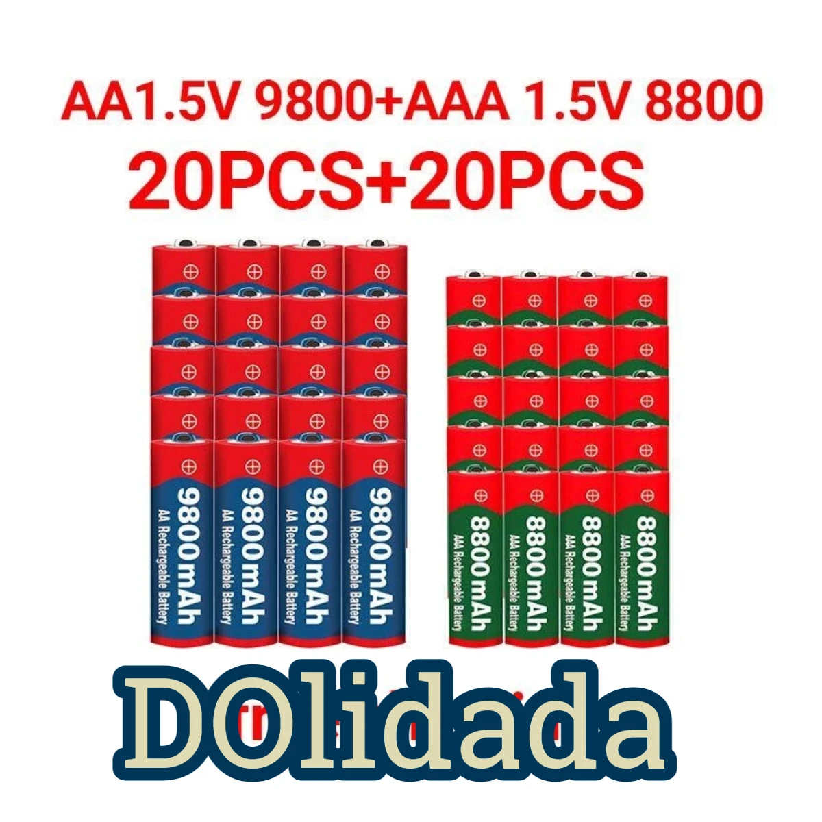 

Dolidada 1.5V Aa 9800mAh 1.5V Aaa 8800mAh alkali 1.5V rechargeable battery, used for clock toy camera battery aa1 5v milwaukee