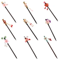 vintage chinese flower wood hairpin for women antique hair stick for girl hair clip costume hair accessories hair ornaments