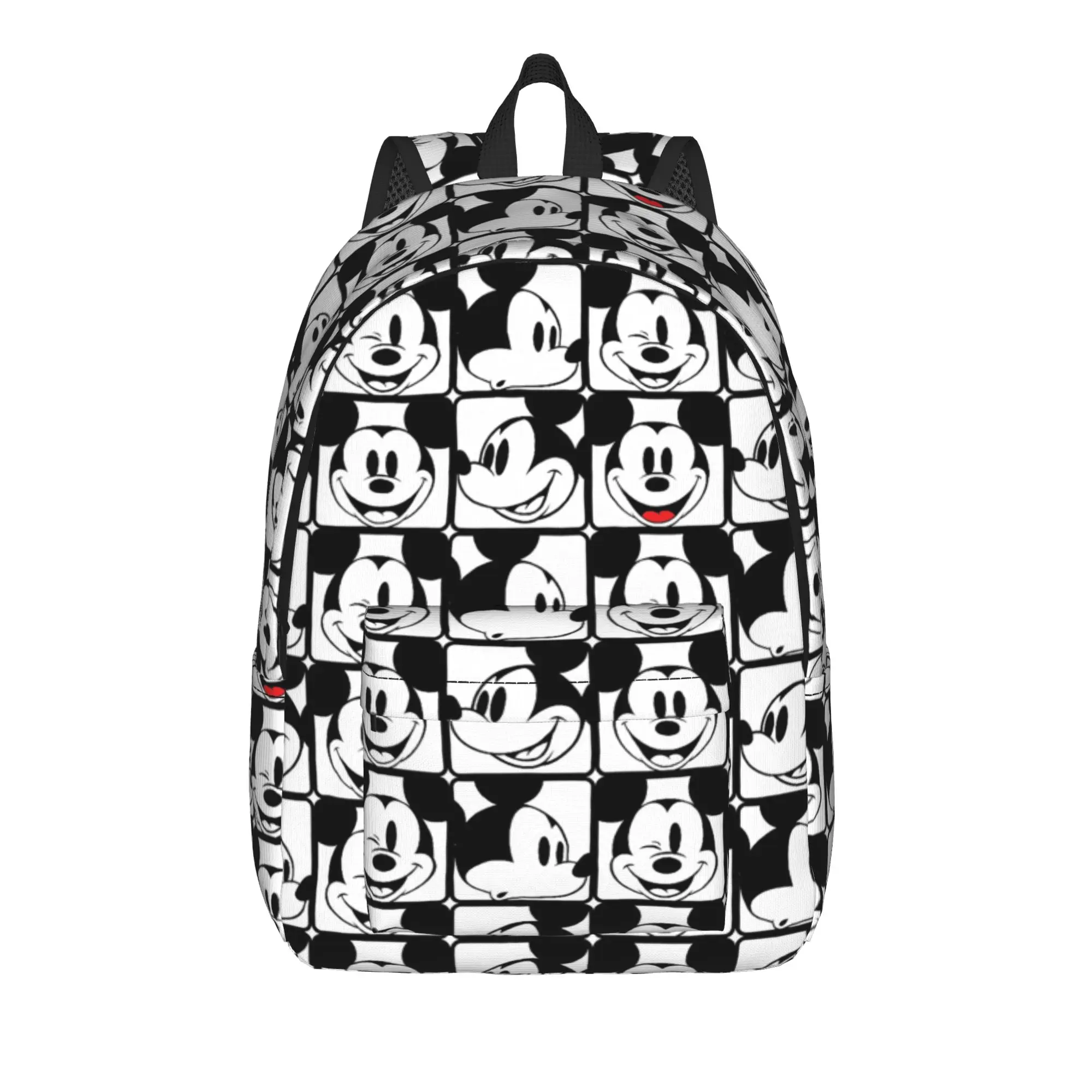 Фото Рюкзак с сетчатым узором M-Mickeys Mouse для мужчин и женщин, модный студенческий рюкзак для работы, холщовые сумки для ноутбука и компьютера, для активного отдыха №1
