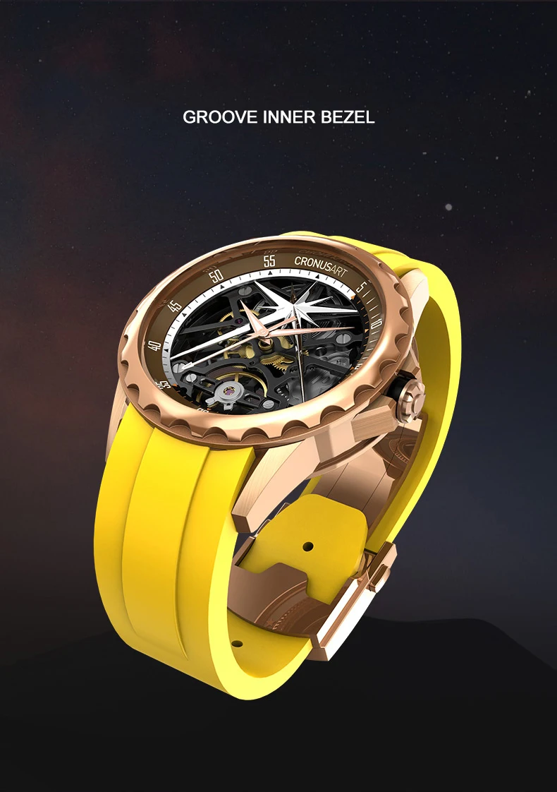 CRONUSART Мужские автоматические часы 41 мм Роскошные механические наручные
