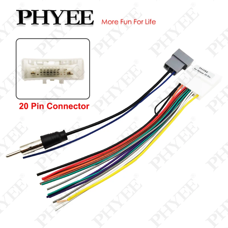 Жгут проводов для автомобиля 20-контактный кабель с антенной 3-контактный разъем