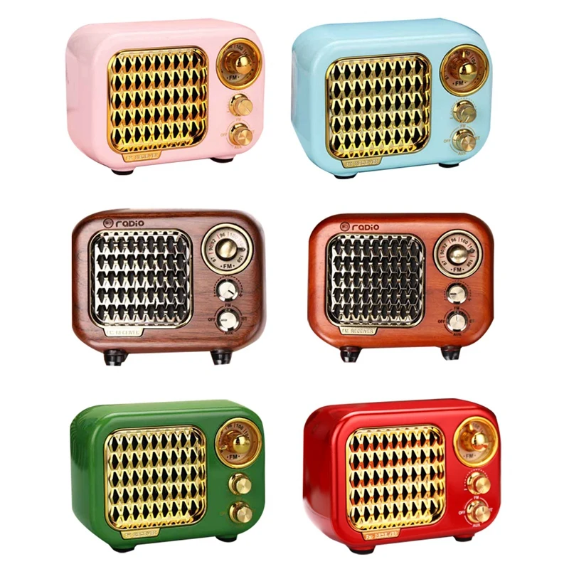 

Classical Retro Radio Receiver Portable Mini FM MP3 Radio Stereo Bluetooth Radio Speaker AUX USB Radio