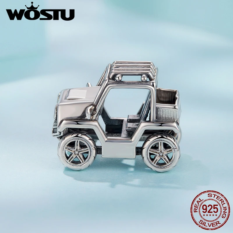 Фото WOSTU стерлингового серебра 925 пробы автомобильный шарм внедорожники кулон велосипедный поезд винтажный подходит для женщин браслет для мальчиков DIY ювелирные изделия №5
