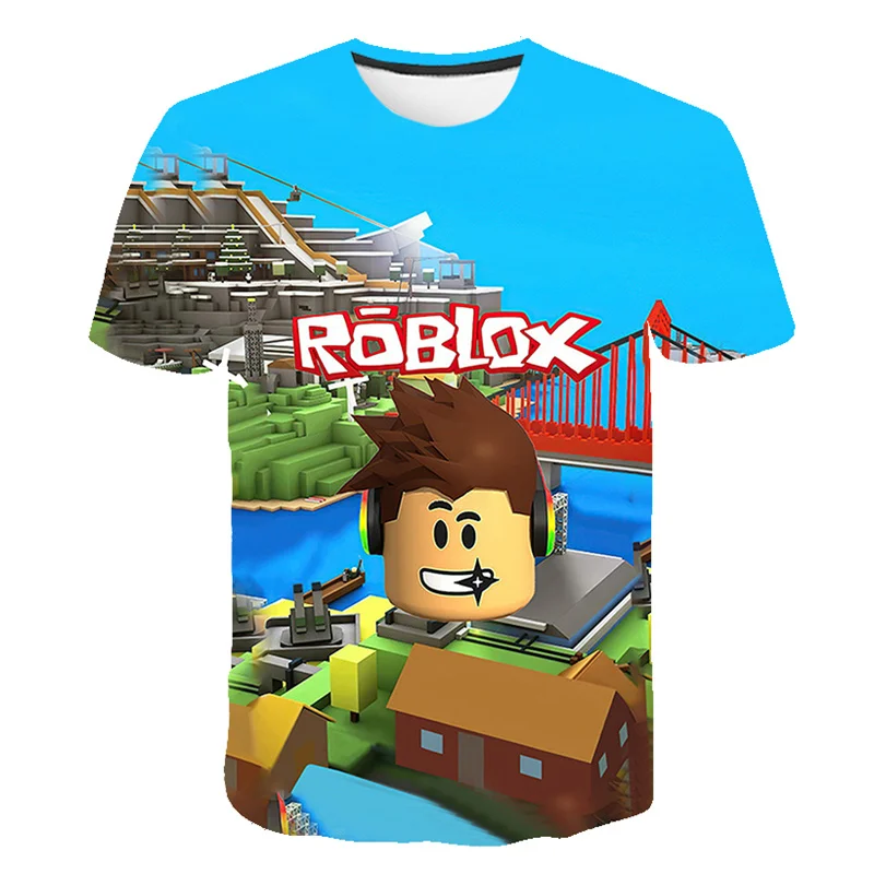 

Детская футболка для мальчиков, Детские Топы с коротким рукавом и принтом «Robloxing», Детская летняя футболка с 3D рисунком, футболки для мальчи...