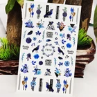 Осенне-зимние 3D наклейки для ногтей Геометрия роза цветы линия Птица Дизайн Маникюрные наклейки переводки декоративные аксессуары для дизайна ногтей