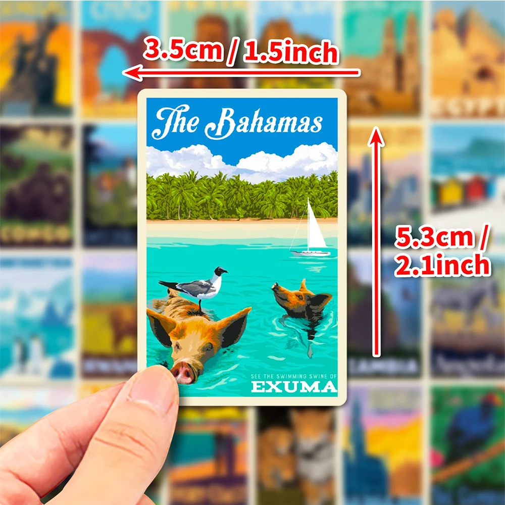 25/50/100 шт. всемирно известные строительные наклейки эстетические для путешествий