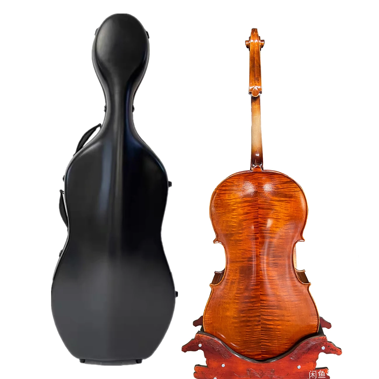 

Чехол для виолончели 4/4 с фотографией, модель из углеродного волокна с фантастическим звуком, европейская деревянная панель, огненный клен, черное дерево