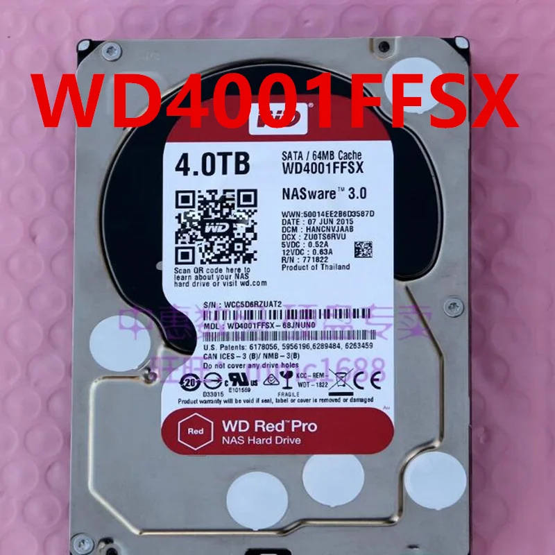 

Original Almost New Hard Disk For WD 4TB SATA 3.5" 7.2K 64MB Hard Drive WD4001FFSX