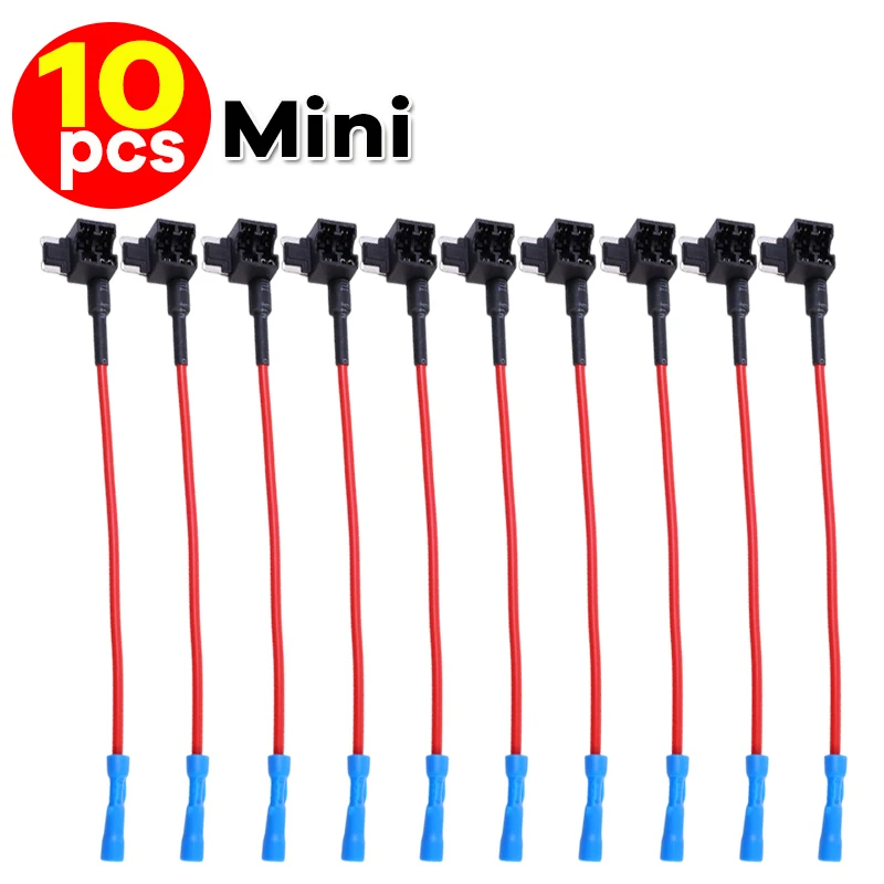 32 В мини-маленький автомобильный держатель предохранителя среднего размера, адаптер для крана с добавлением цепи, микро-мини-стандартный предохранитель для банкоматов для автомобилей, 10/5 шт.