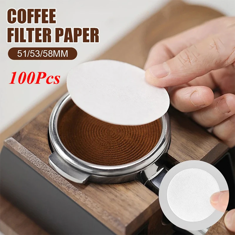 

51/53/58mm Disposable Coffee Filter Paper Replacement Round Coffee Dripper 100Pcs Powder Bowl Paper Filter for Espresso Machine