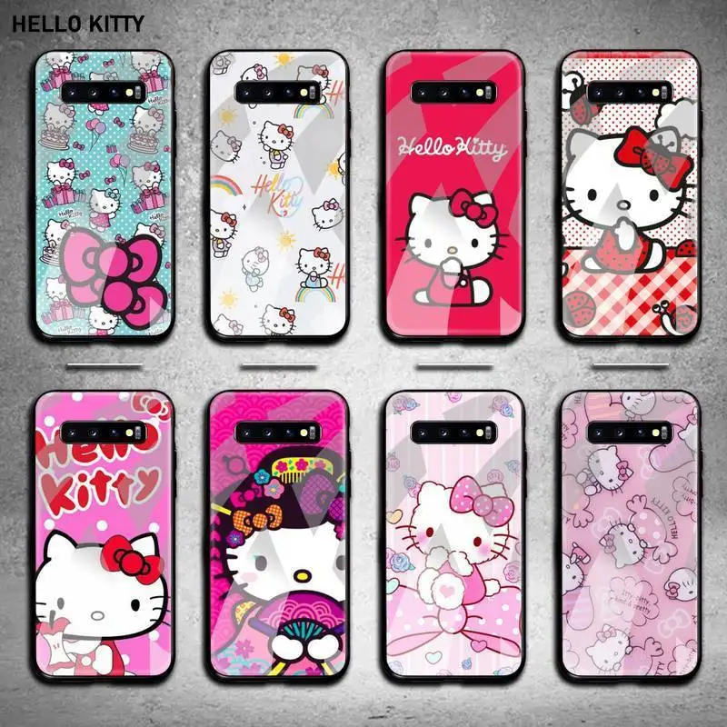 

hello kitty Phone Case Tempered Glass For Samsung S20 Plus S7 S8 S9 S10 Note 8 9 10 Plus