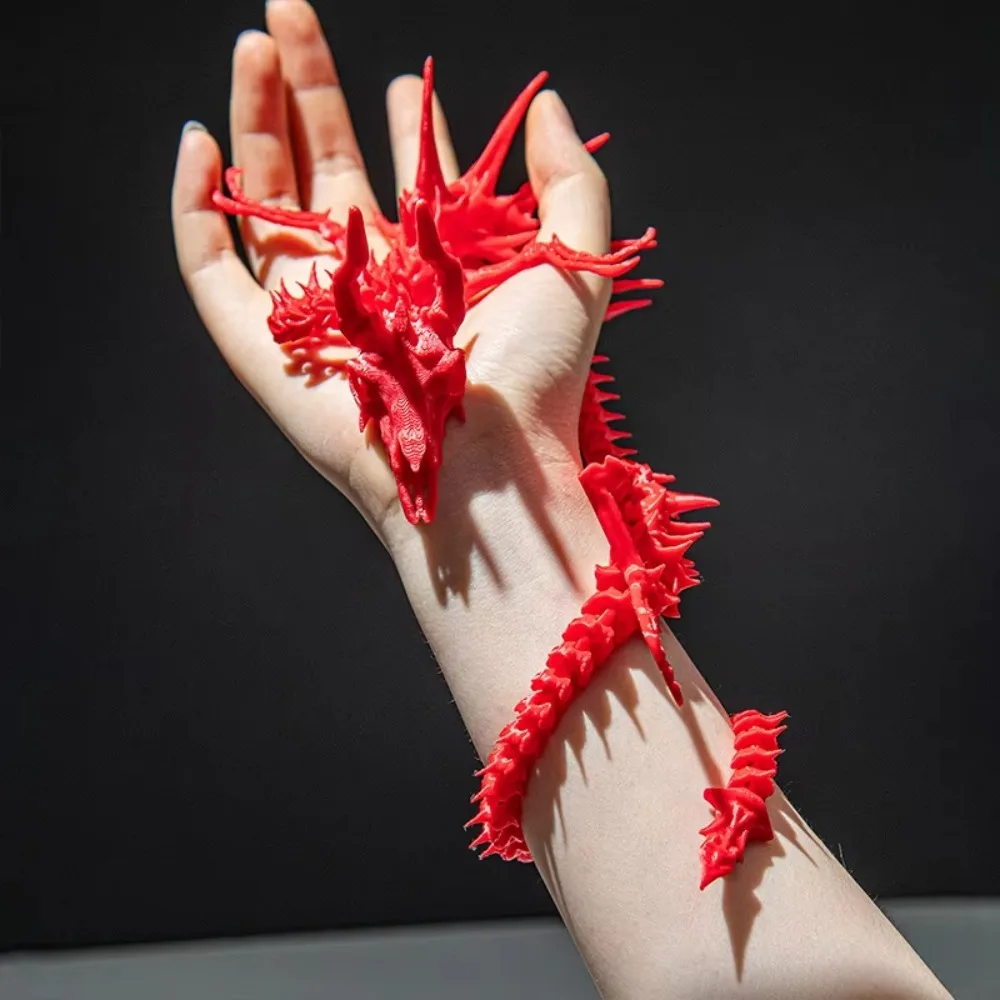 3D печатная модель скелета дракона шарнирный череп дракон подвижные украшения
