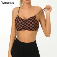 wmuncc 2022 summer new yoga bra strap sports underwear womens beauty back fitness running shock proof gathered