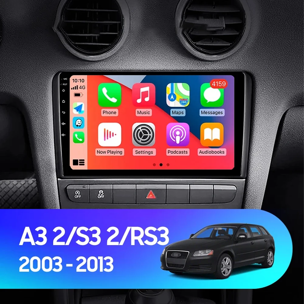 9 &quotAndroid 14 Автомобильный радиоприемник Carplay для Audi A3 2 8P 2003-2013 S3 2006-2012 RS3 1 2011 2012