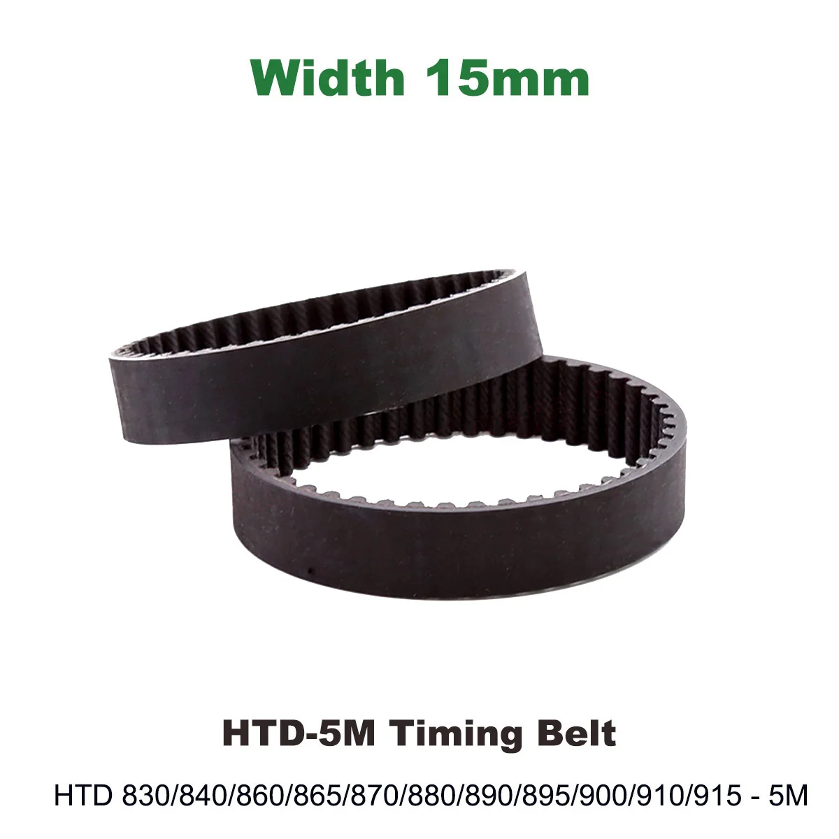 

HTD-5M Timing Belt Width 15mm Rubber HTD5M Synchronous Pulle Length 830/840/860/865/870/880/890/895/900/910/915mm Closed Loop