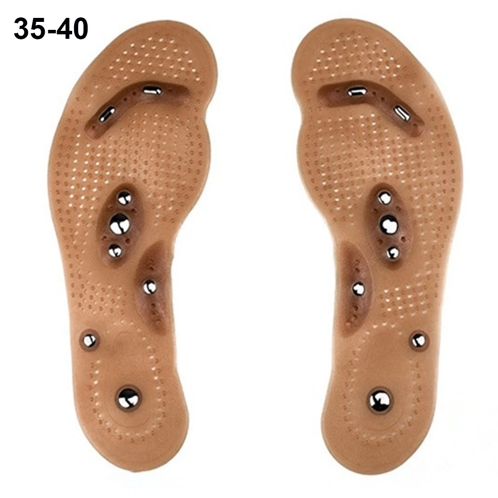 

Unisex Comfort Breathable 8 Magnet Foot Acupuncture Brown Massage Insole Anti-Fatigue Shoe Pads Point Therapy Cushion