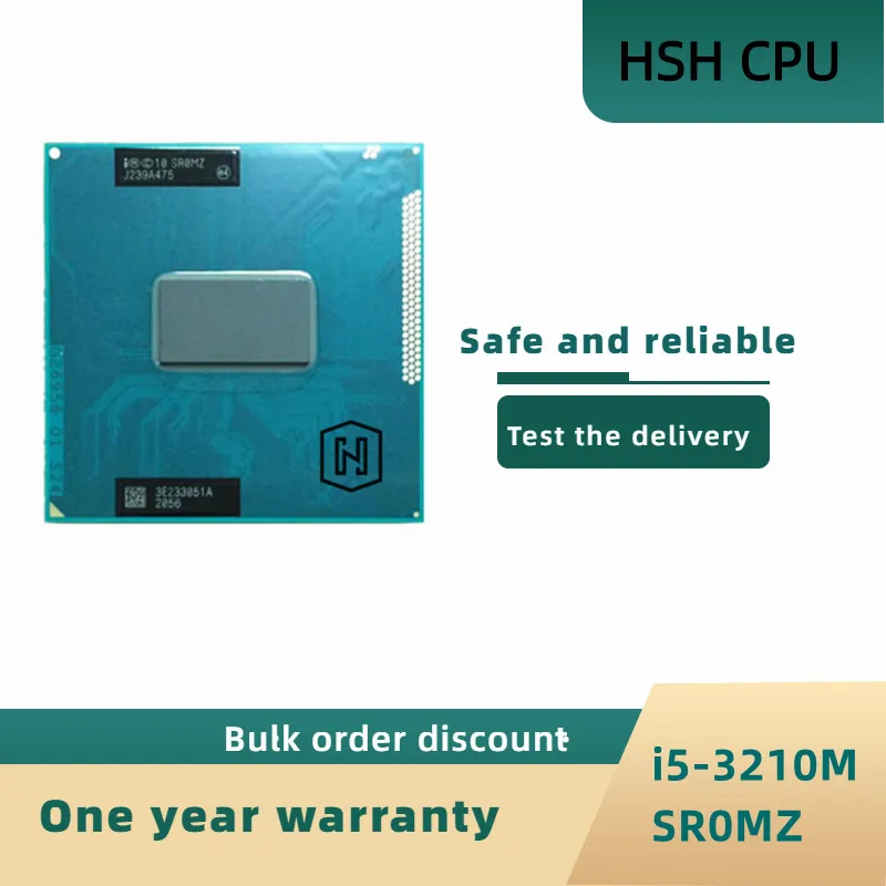 Процессор Intel Core i5-3210M i5 3210M SR0MZ, 2,5 ГГц, двухъядерный, четырехпоточный, для ноутбука, Socket G2 / rPGA988B
