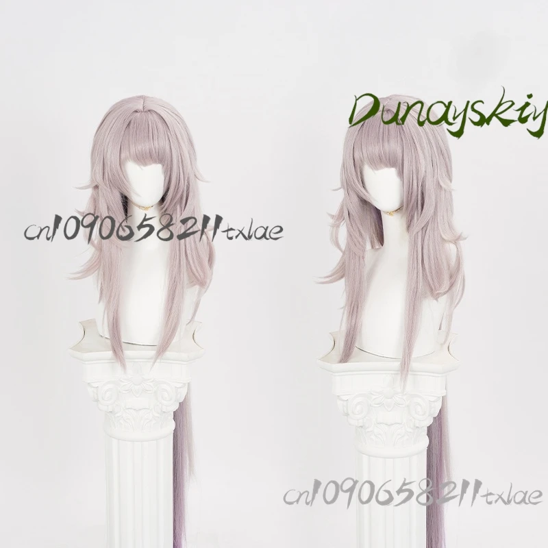 Парик для косплея Herta Honkai Star Rail каштановые длинные волосы фиолетовый градиент