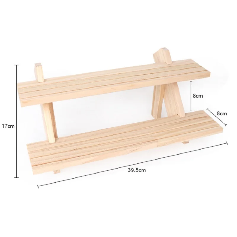 Wood Earring Ring Jewelry Display Stand Multi-Layer Bangle Rack  Showing Shelf Detachable Earring Card Holder for Table