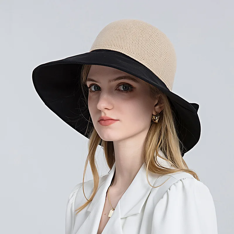 

Summer Hat Women Beach Accessory Grass Sun Protection Wide Brim Breathable Cap For Holiday