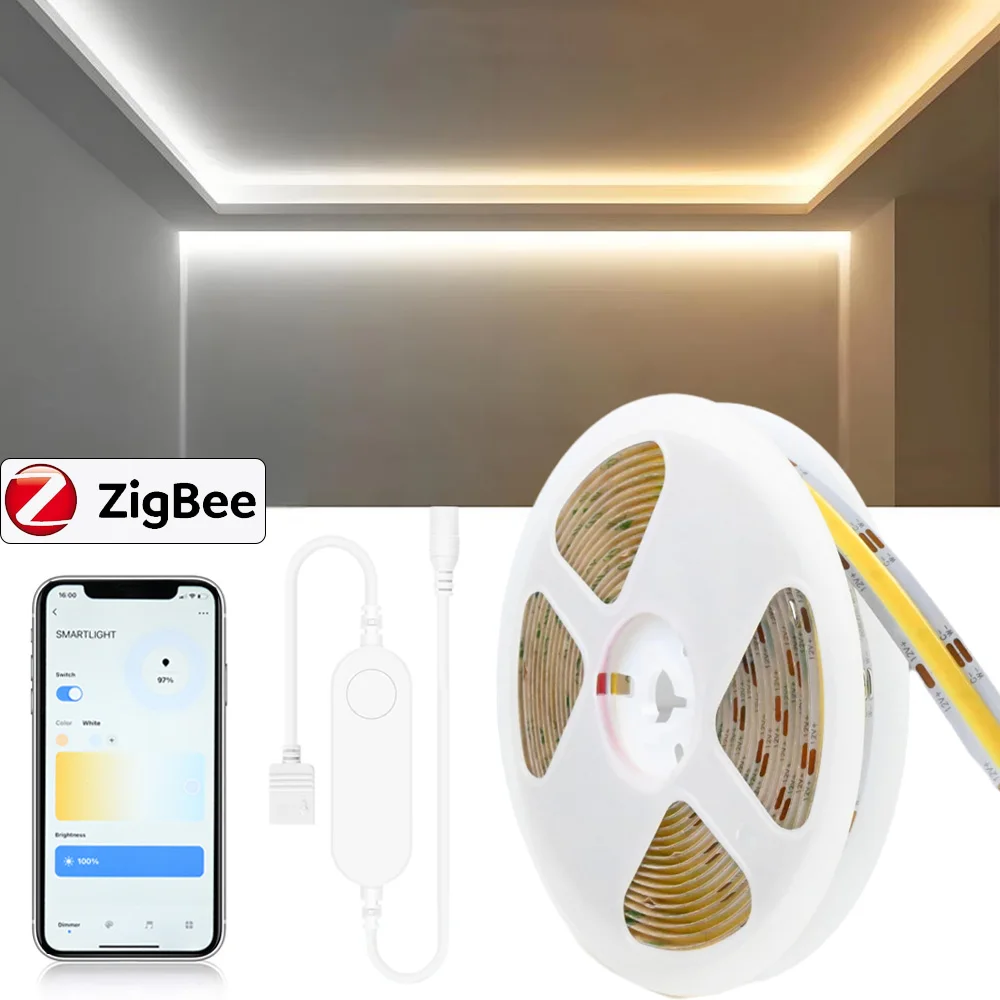 

CENFAYA Tuya Zigbee CCT COB светодиодная лента 12В