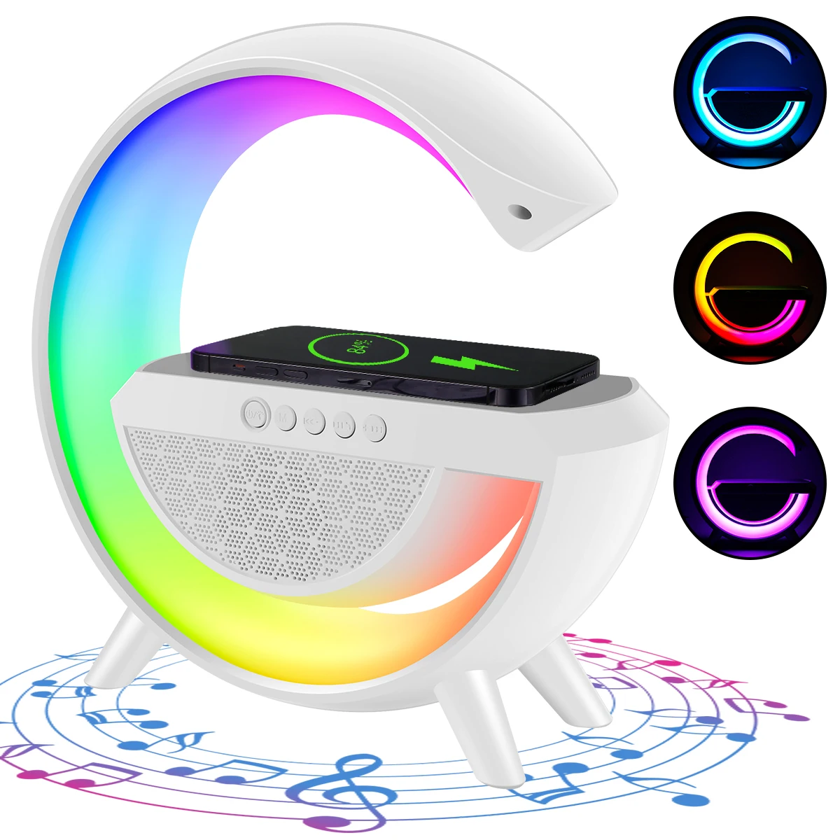 Speaker App Rgb Light Fast Charging Station Bedside Night Light For Iphone
