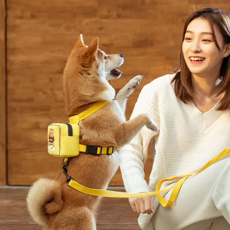 

Комплект поводков для средних и маленьких собак и кошек, ранец для хранения еды, жилет желтого, фиолетового, зеленого цветов, милые дорожные ...