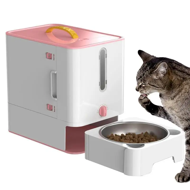 

Dog Food Container Pet Feeding Station Portable With Safety Lock Anti-Rust Stainless Steel Feeder Station For Food Container