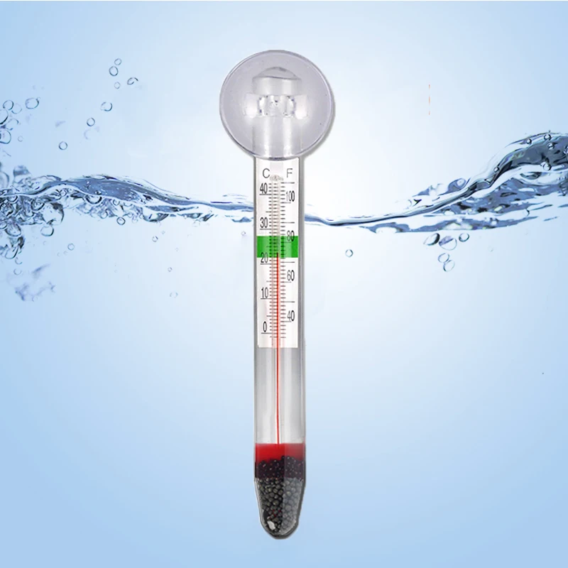 

Aquarium Thermometer Submersible Glass Fish Tank Thermometer Accessories for Water Temperature Measuring Waterproof Suction Cup