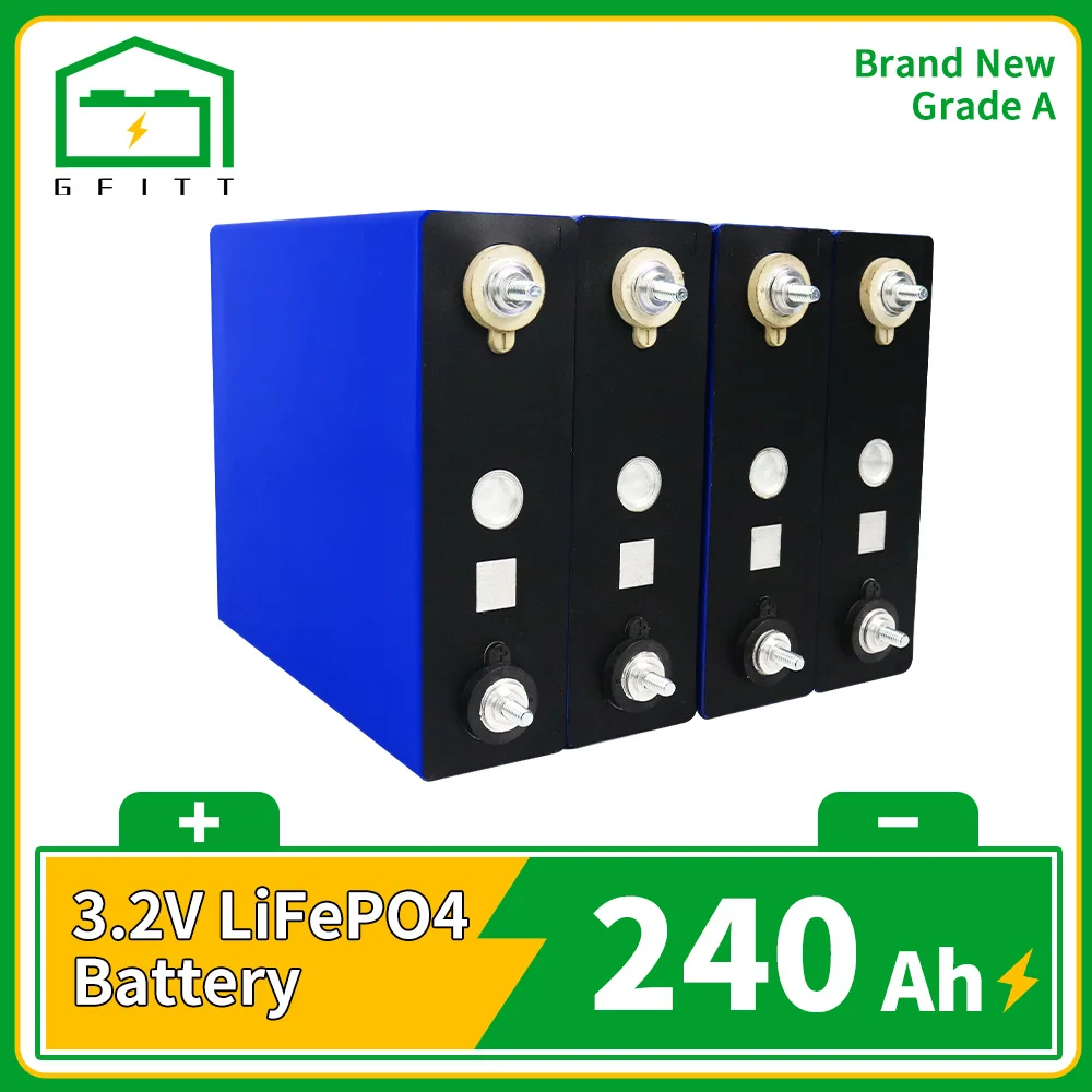 

3.2V Lifepo4 Battery 240AH 4/8/16/32PCS High Capacity Lithium Iron Phosphate Cell for RV EV Golf Cart Yacht Boat EU US TAX FREE