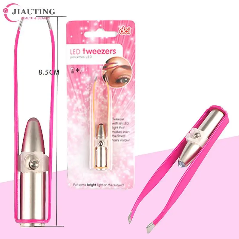 1 шт. портативный светодиодный Пинцет из нержавеющей стали для бровей инструмент