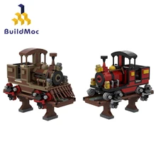 Buildmoc 런 어웨이 광산 기차 알톤 타워 공원 가장 오래된 롤러 코스터 전갈 익스프레스 자동차 빌딩 블록 모델 키트, DIY 아이 장난감