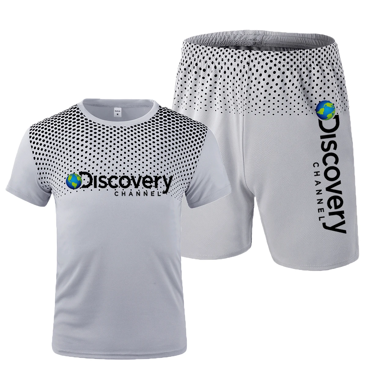 2023Discovery Men's suit 3D printed short sleeve shorts two-piece abstract painted T-shirt suit men's casual beach jogging