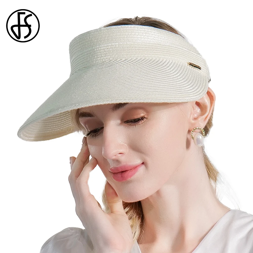 

Женская кепка от солнца FS, белая кепка со складным верхом и защитой от ультрафиолета, летняя, 2019