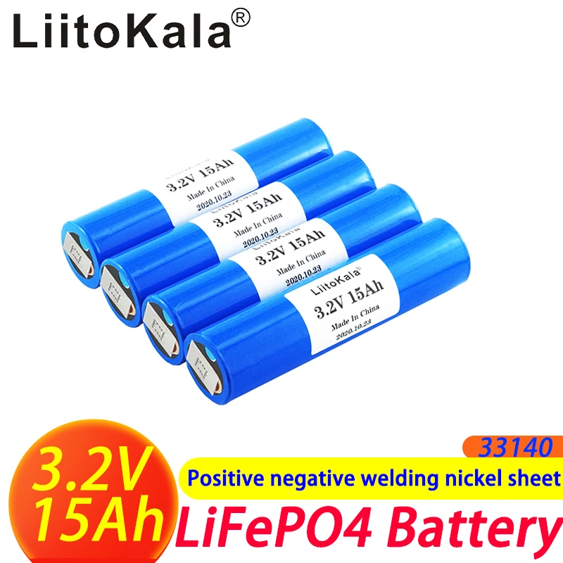 

Батарея LiitoKala, 33140, 3,2 в, 15 Ач, lifepo4, 3,2 В, батарея для самостоятельной сборки, 12 В, 4S 24 В, 36 В, 48 В, электроинструмент для электроскутера, трехколесн...