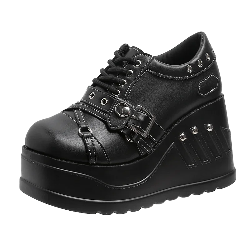 Размера плюс 42 кожаные туфли с толстой подошвой 10 см толстые каблуки супер