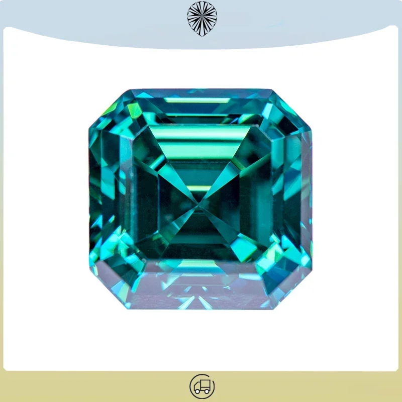 Муассанит Камень Натуральный Изумрудно-Зеленый Цвет Asscher Cut Lab Grow Diamond Оптовая
