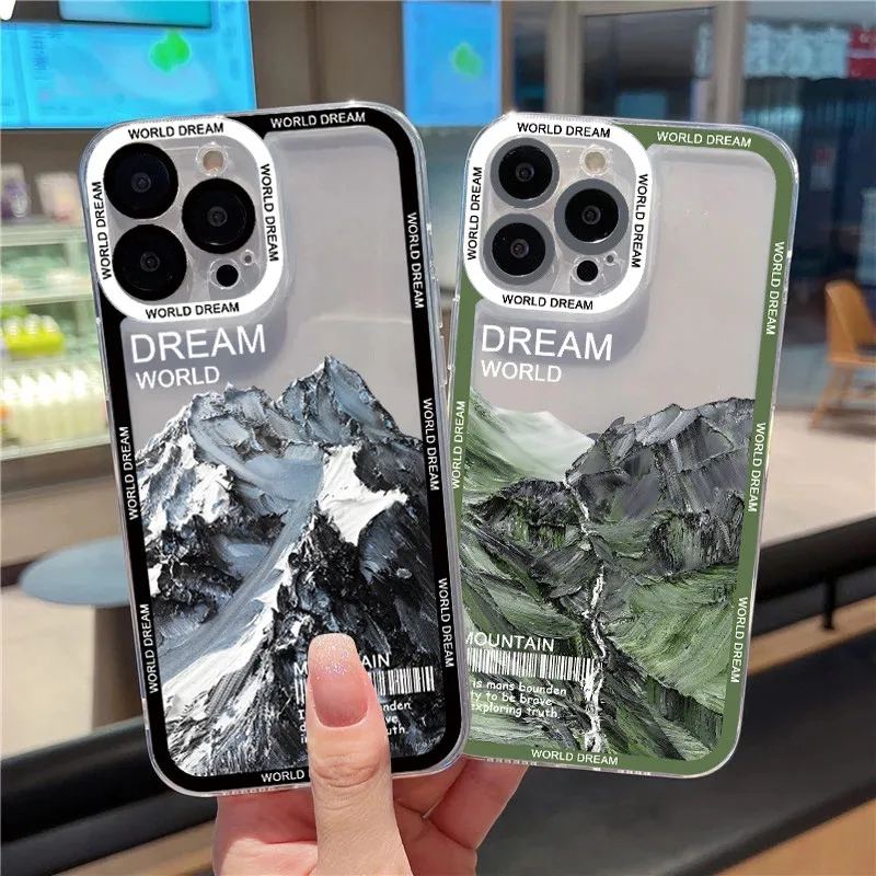 

Snow Mountain landscape Phone Case For Oppo Realme C35 C31 C25S C25 C21Y C25Y C21 C20 8 8i 9i Case Oppo A55 A94 A53 A95 Cover