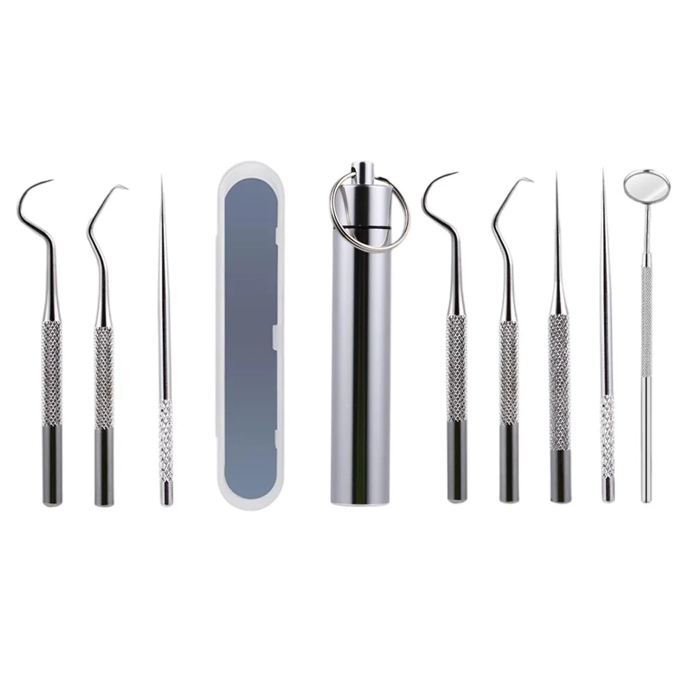 

Metal Cleaner Teeth Picker Toothpicks Household Stainless Steel Durable Holder Picking Tool Bending Travel