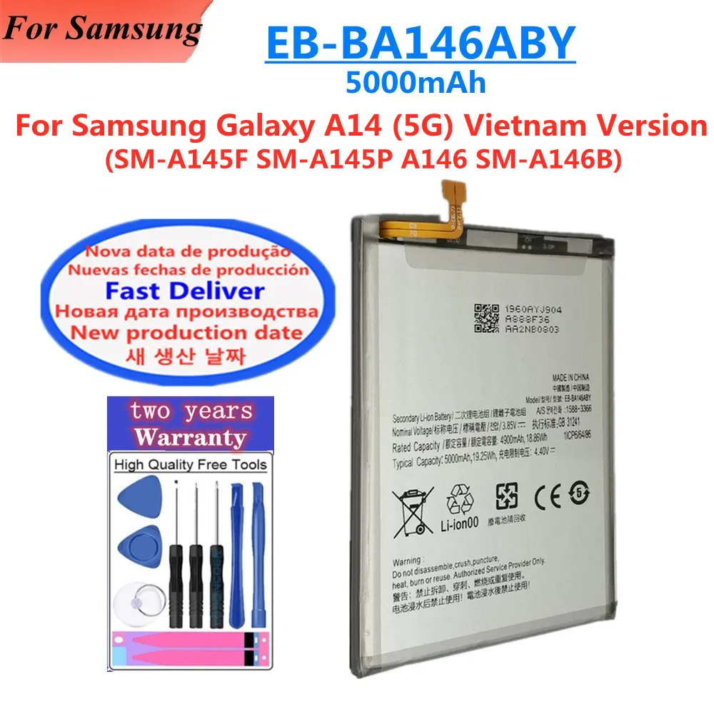 Фото Аккумулятор EB-BA156ABY HQ-50SD WT-S-W1 EB-BA146ABY EB-BA166ABY для Samsung Galaxy A26, A16, A15, A156B, A14 5G, A17 4G (Вьетнам) №3