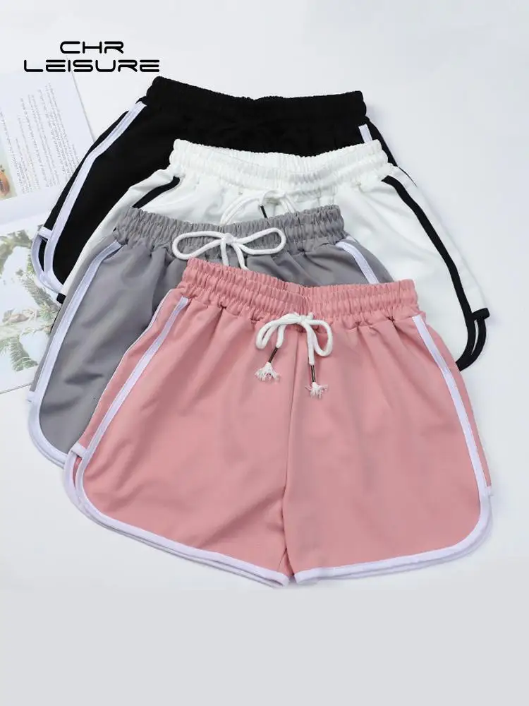 

Женские спортивные шорты CHRLEISURE, летние велосипедные шорты для спортзала, узкие эластичные модные шорты, дышащие повседневные модные штаны для фитнеса