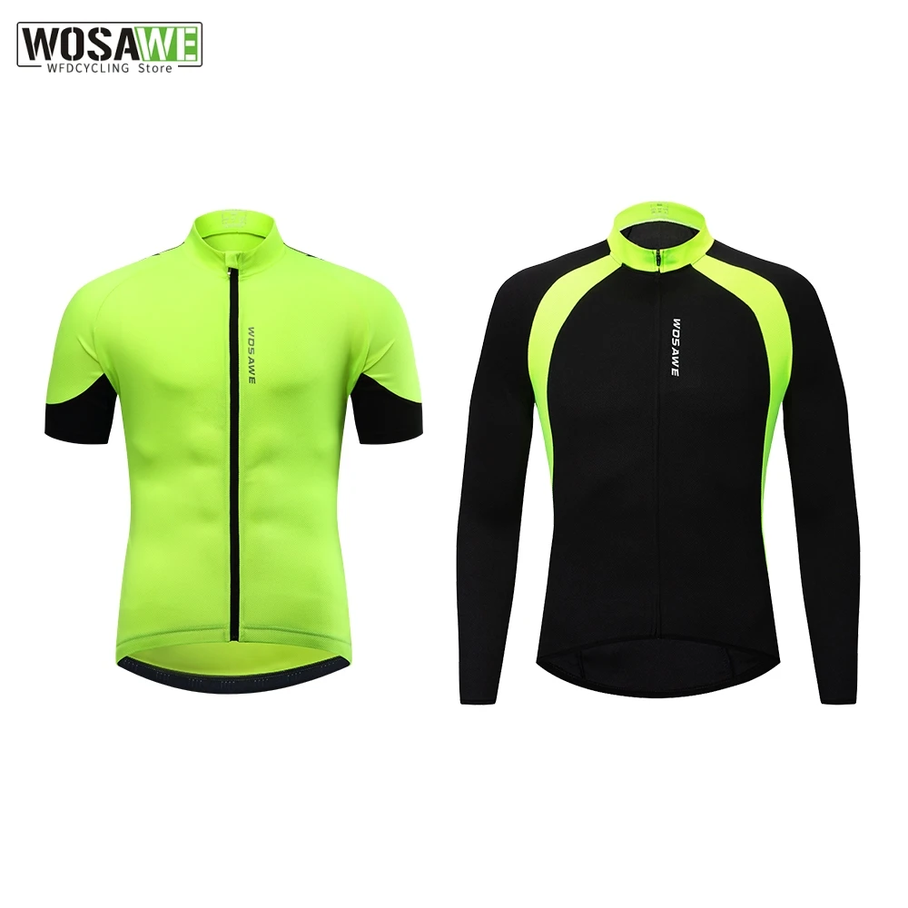 

WOSAWE Summer Quick Dry Short Sleeve Men's Bicycle Shirts Spring Long Sleeve Cycling Jersey Mountain Bike Jersey Sportswear