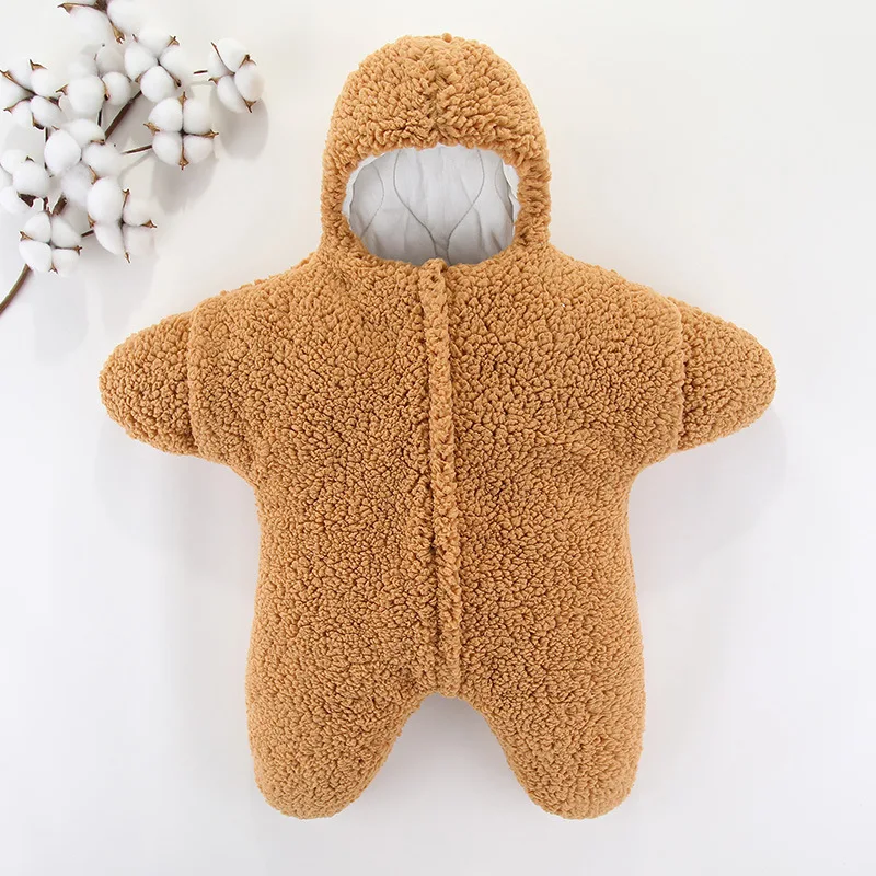 

Baby Sleeping Bag Soft Newborn Baby Wrap Blankets Starfish Soft Lamb Fleece Split Sleeping Swaddle New Born Baby Item Bag Infant