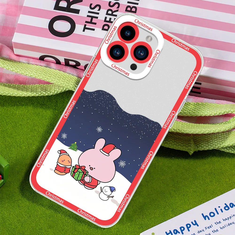 Рождественский чехол A-Asamimichan Cute Bunny для телефона Samsung S24 S23 S22 S21 A55 A54 A35 FE PLUS с